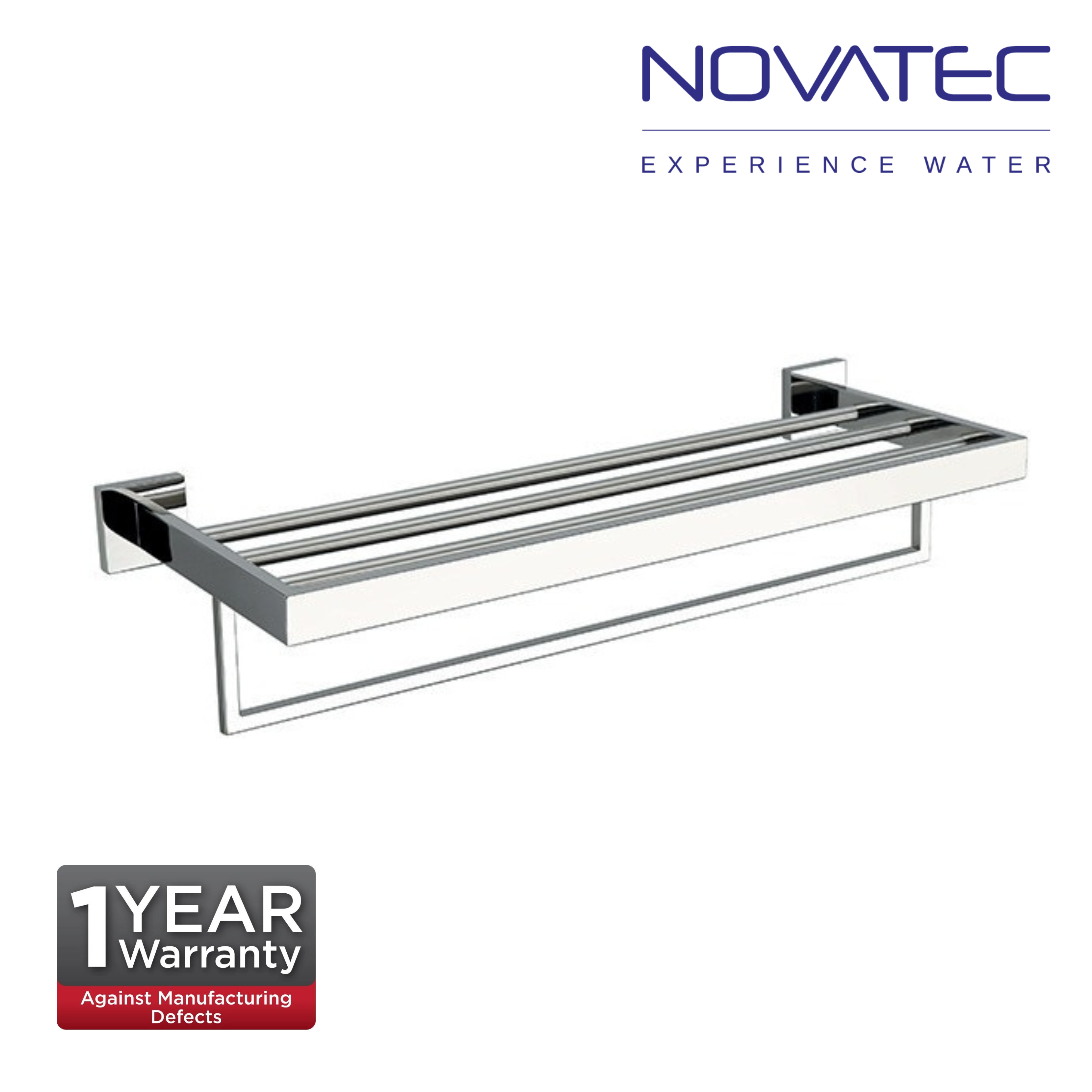 Novatec Aria Square Stainless Steel Double Towel Rack  (NV26602)